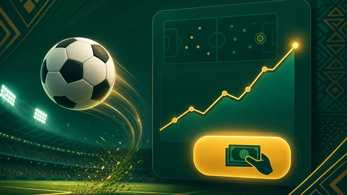 Live in-play football betting with rising odds and a cash-out button